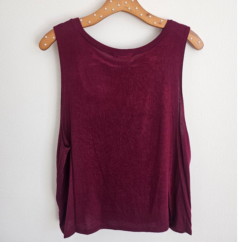 Boho Elephant Graphic Tank Top Burgundy Tribal Festival Sleeveless Top - Picture 3 of 5